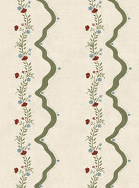 Rosie Posie Deep Sage & Beige Wallpaper