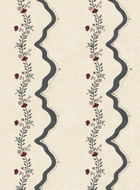 Rosie Posie Midnight Blue Wallpaper
