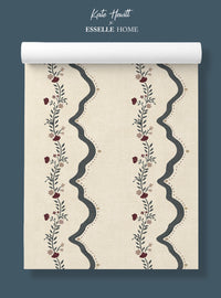 Rosie Posie Midnight Blue Wallpaper