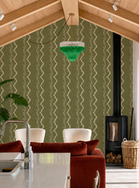 Rosie Posie Olive & Pink Wallpaper