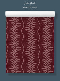 Fern Wave Burgundy Wallpaper