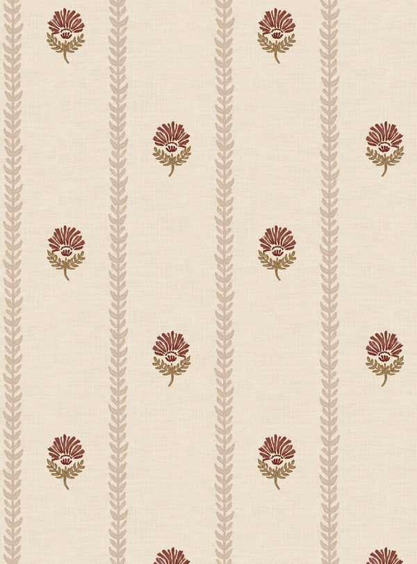 Thistle Trail Stripe Neutral Wallpaper