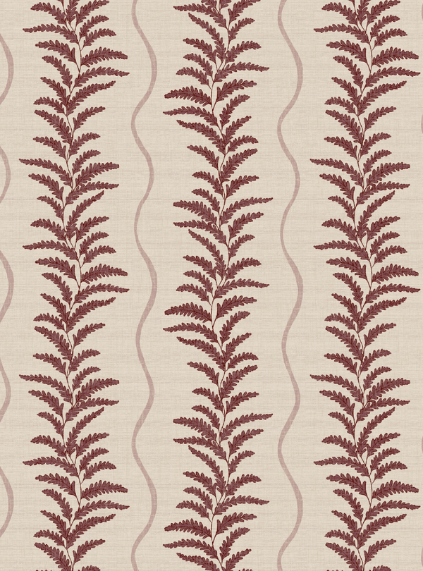 Fern Wave Burgundy & Beige Wallpaper