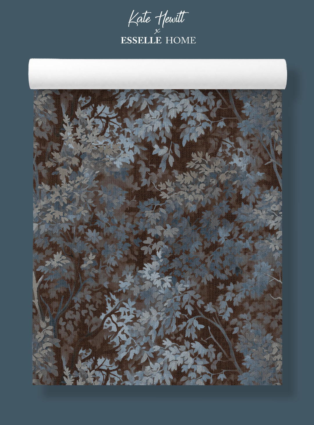 Wild Verdue Midnight Navy Wallpaper
