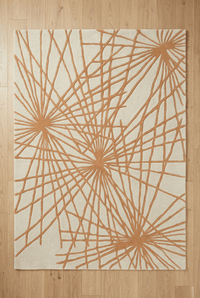 Aura Starburst Natural / Orange Rug - Esselle Home