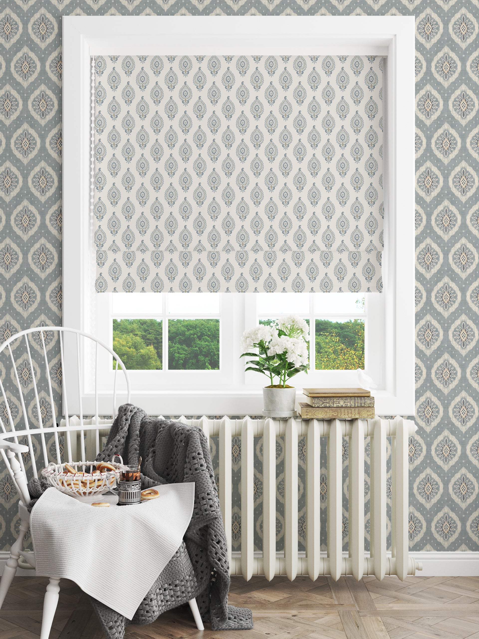 Naya Motif Blue/Taupe Blind