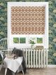 Santiago Geo Burnt Orange/Teal Fabric - Esselle Home