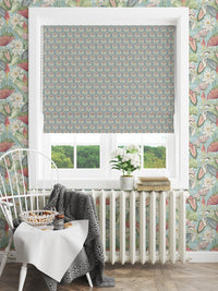 Wallington Floral Slate/Dusky Pink Fabric - Esselle Home