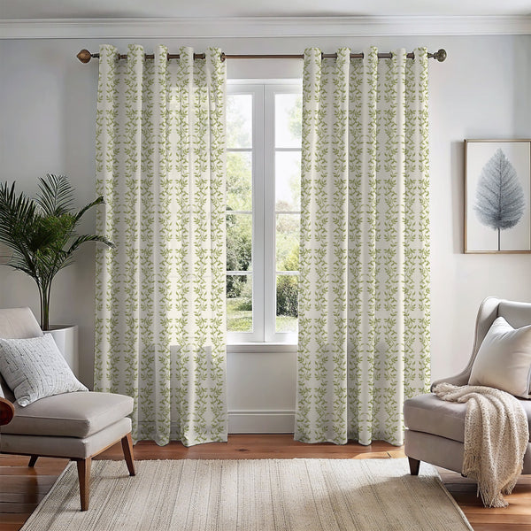 Botanic Vines Spring Green Curtain