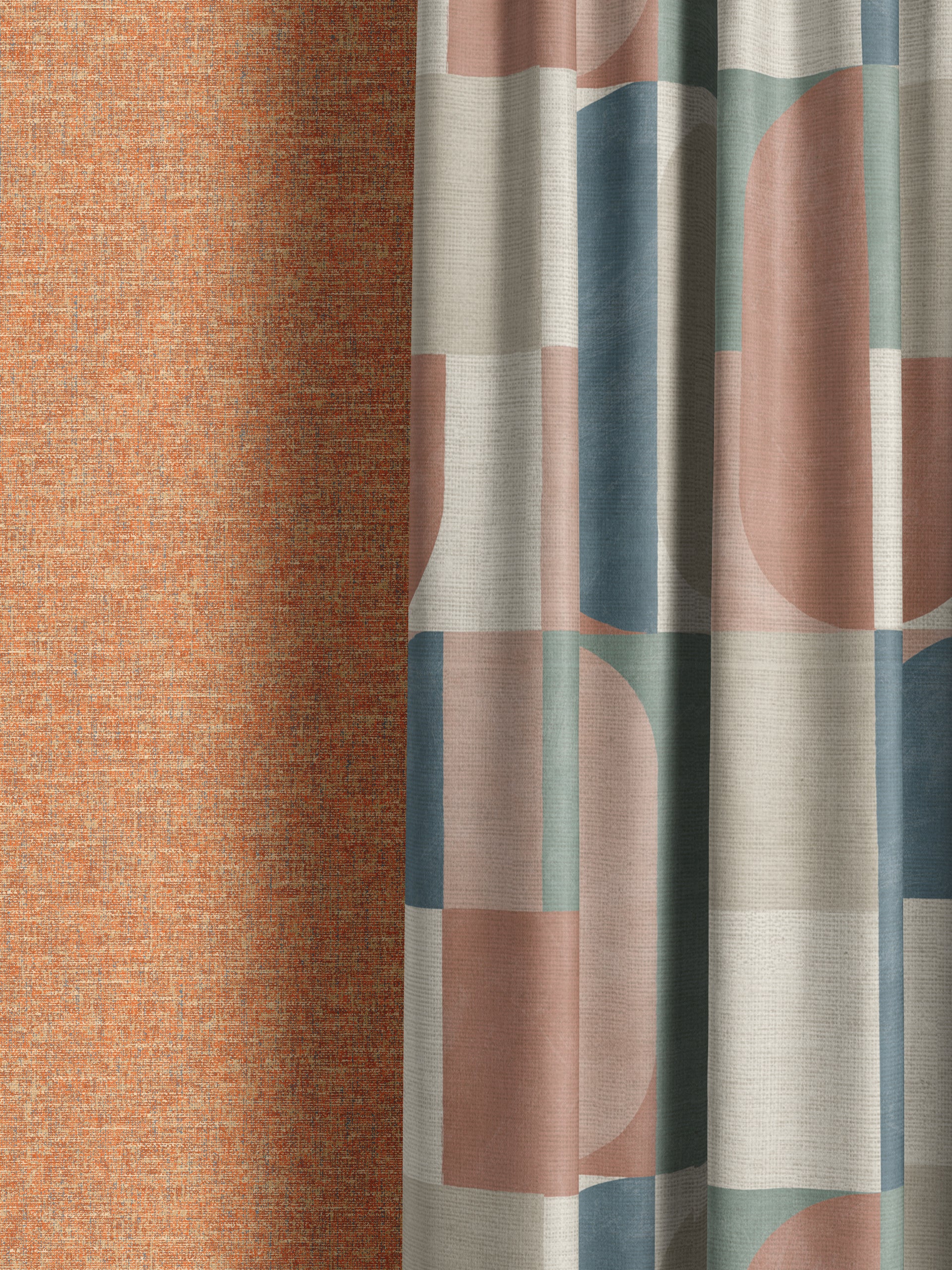 Atton Salmon / Teal Fabric