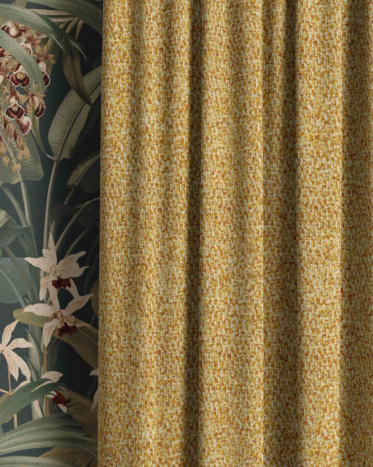 Banyan Ochre Curtain - Esselle Home