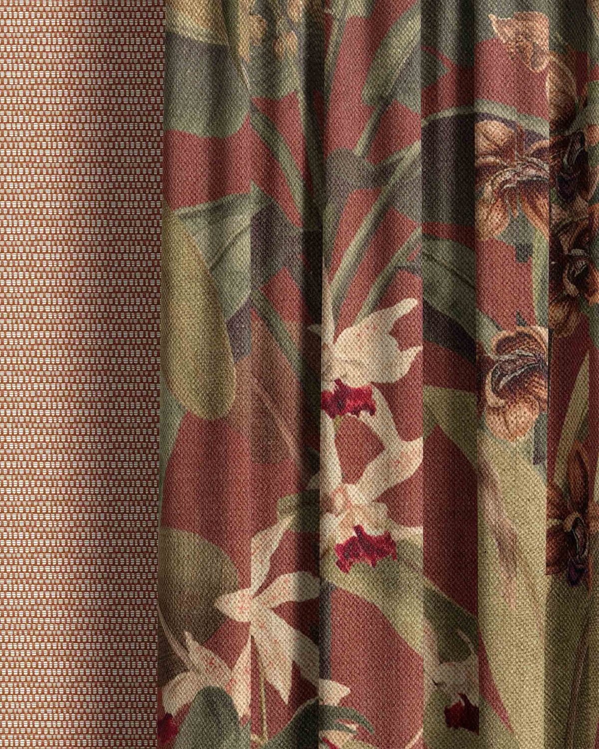 Saffron Terracotta Curtain - Esselle Home