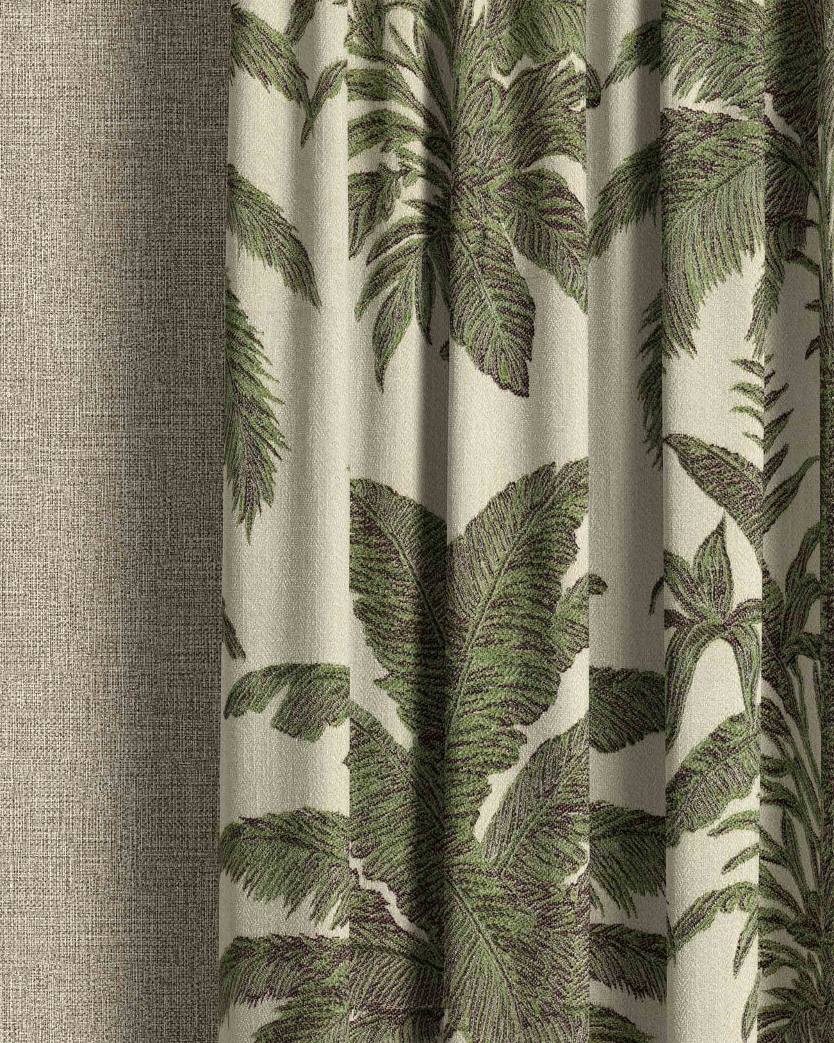 Palmera Green Curtain - Esselle Home