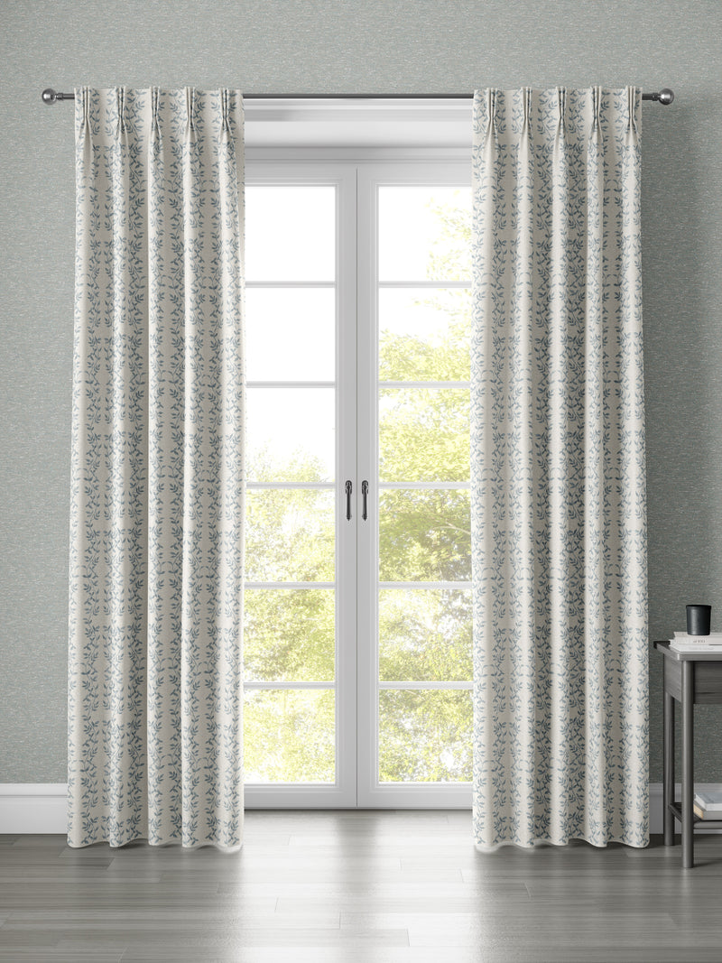 Botanic Vines Slate Blue Curtain