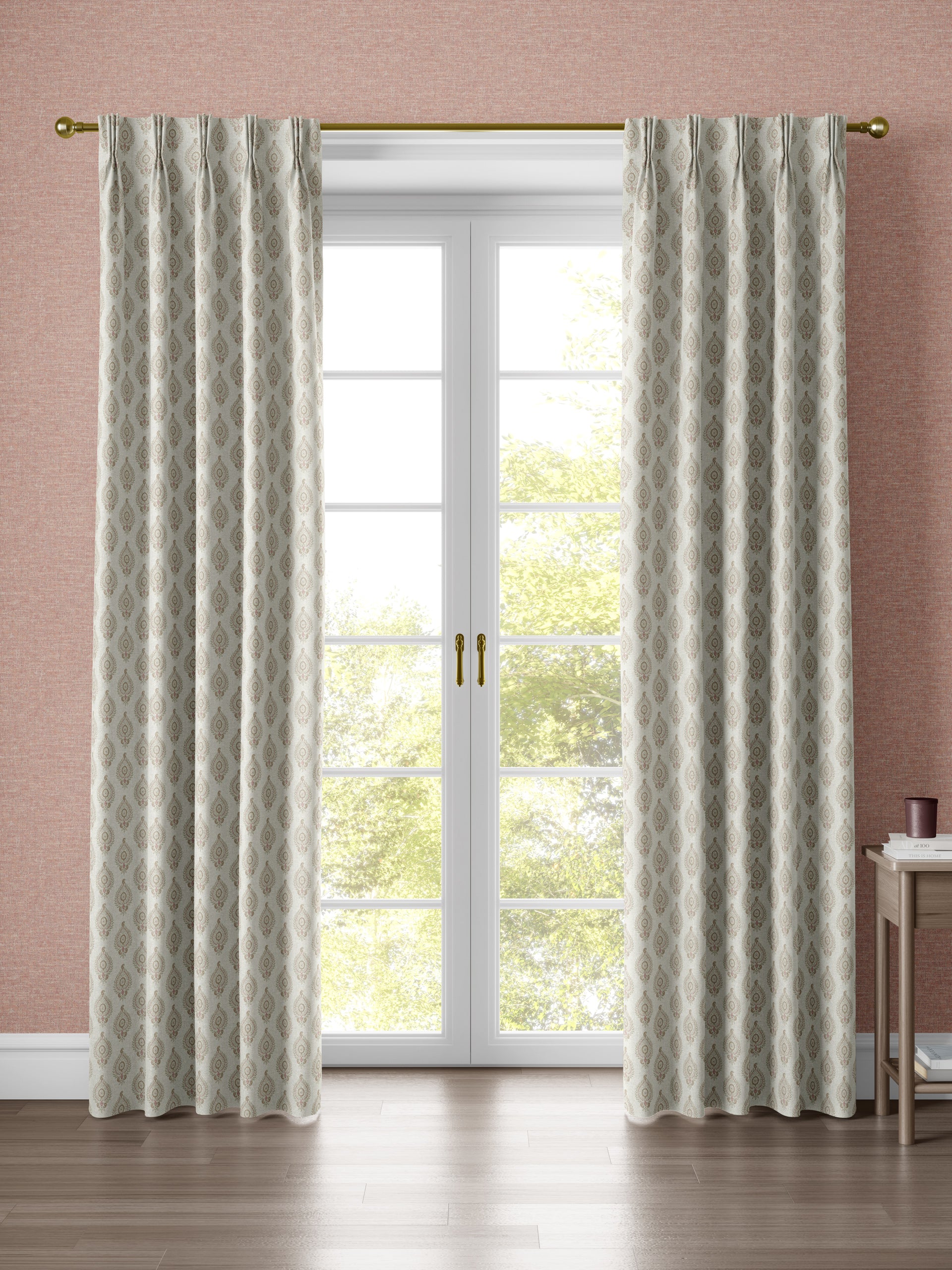 Naya Motif Neutral/Rose Fabric