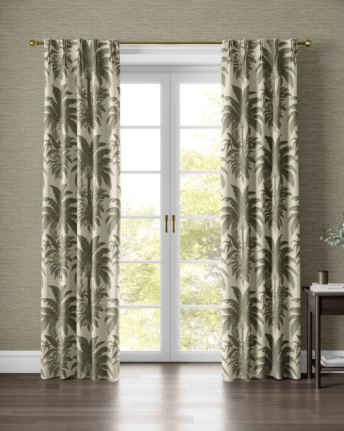 Palmera Green Curtain - Esselle Home