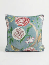 Chinoiserie Garden Slate Blue Cushion - Esselle Home