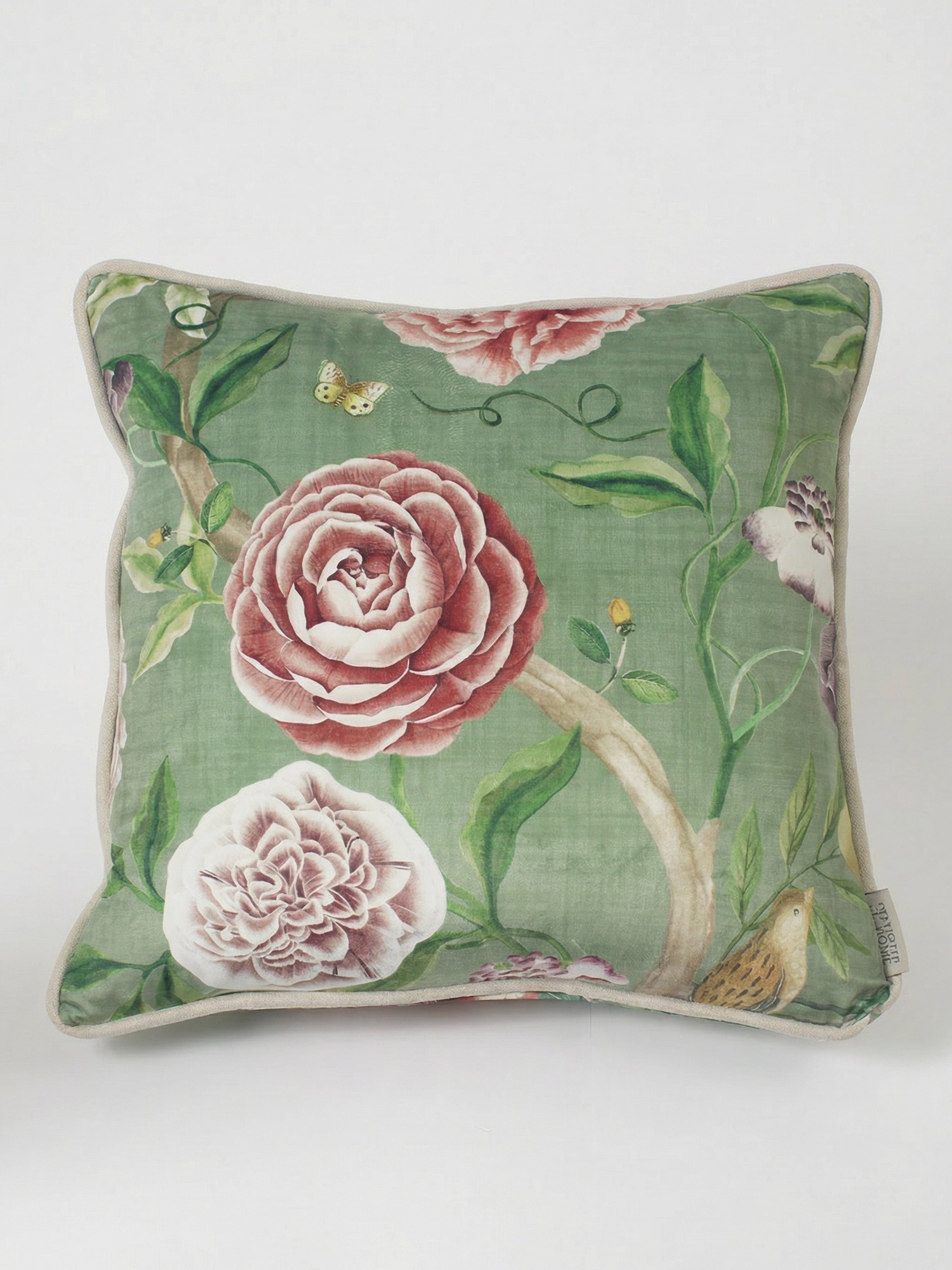Chinoiserie Garden Spring Green Cushion - Esselle Home