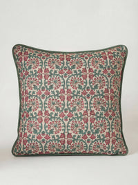 Veda Linen Teal/Raspberry Cushion - Esselle Home