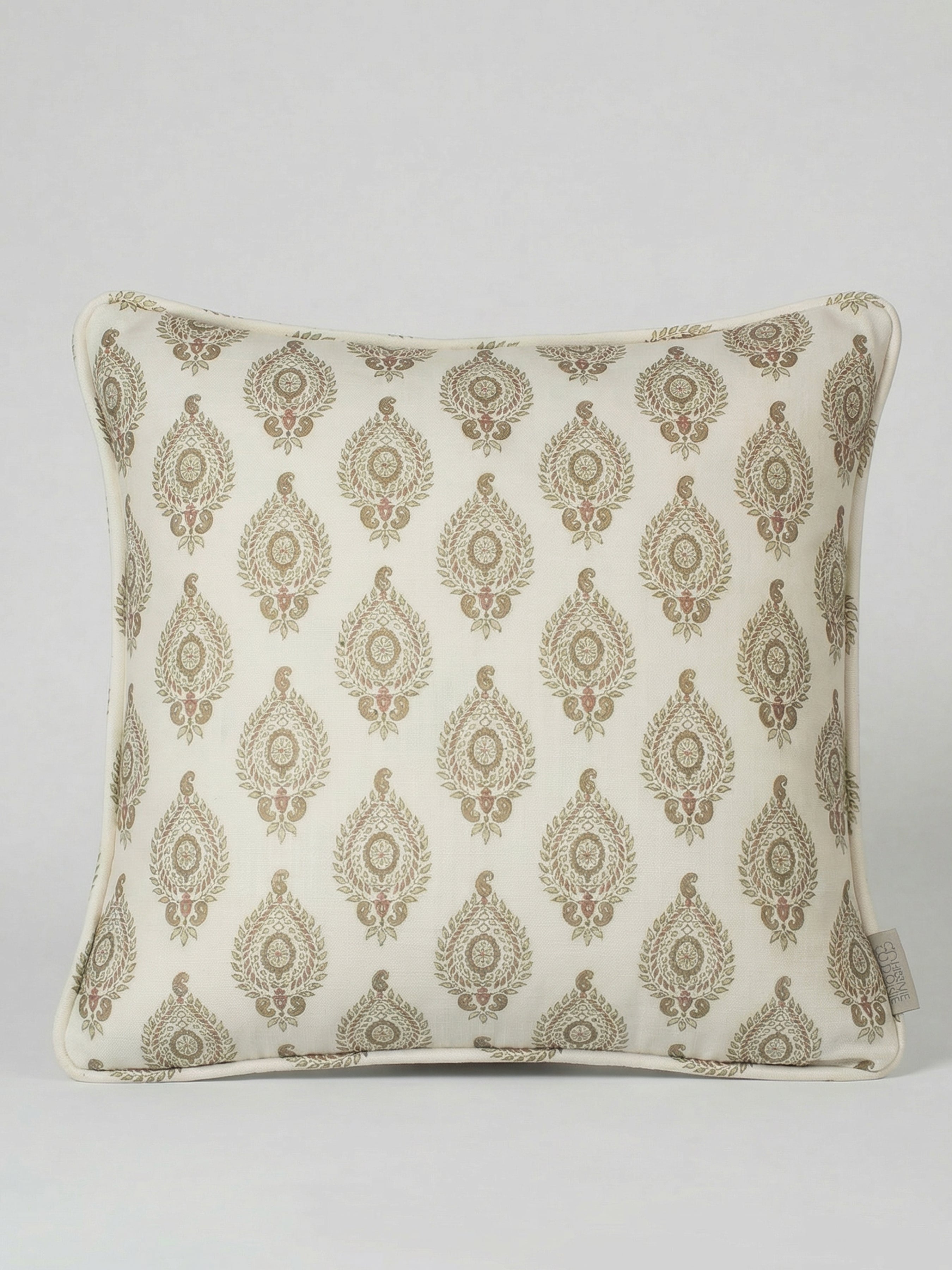 Naya Motif Neutral/Rose Cushion - Esselle Home