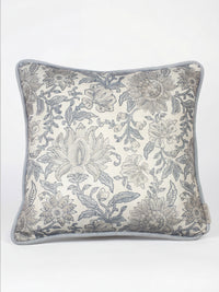 Nima Floral Taupe/Soft Blue Cushion - Esselle Home