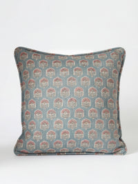 Wallington Floral Slate/Dusky Pink Cushion - Esselle Home