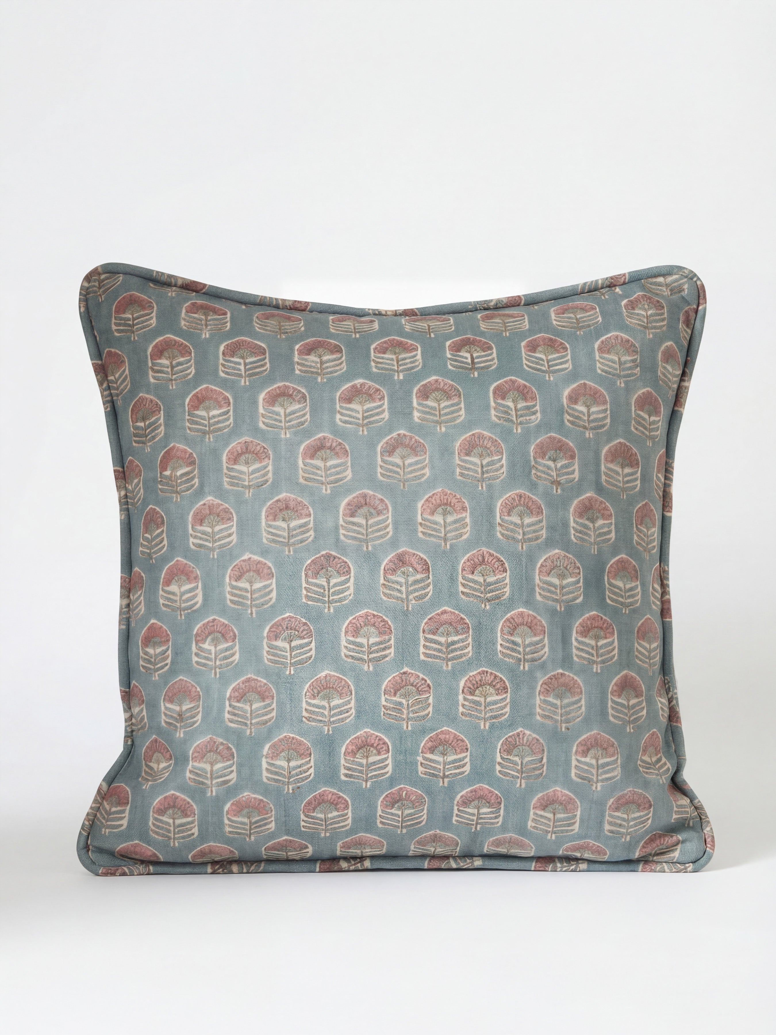 Wallington Floral Slate/Dusky Pink Cushion - Esselle Home