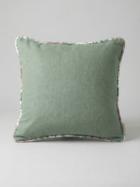 Eden Plain/Nima Floral Mineral Green Cushion - Esselle Home