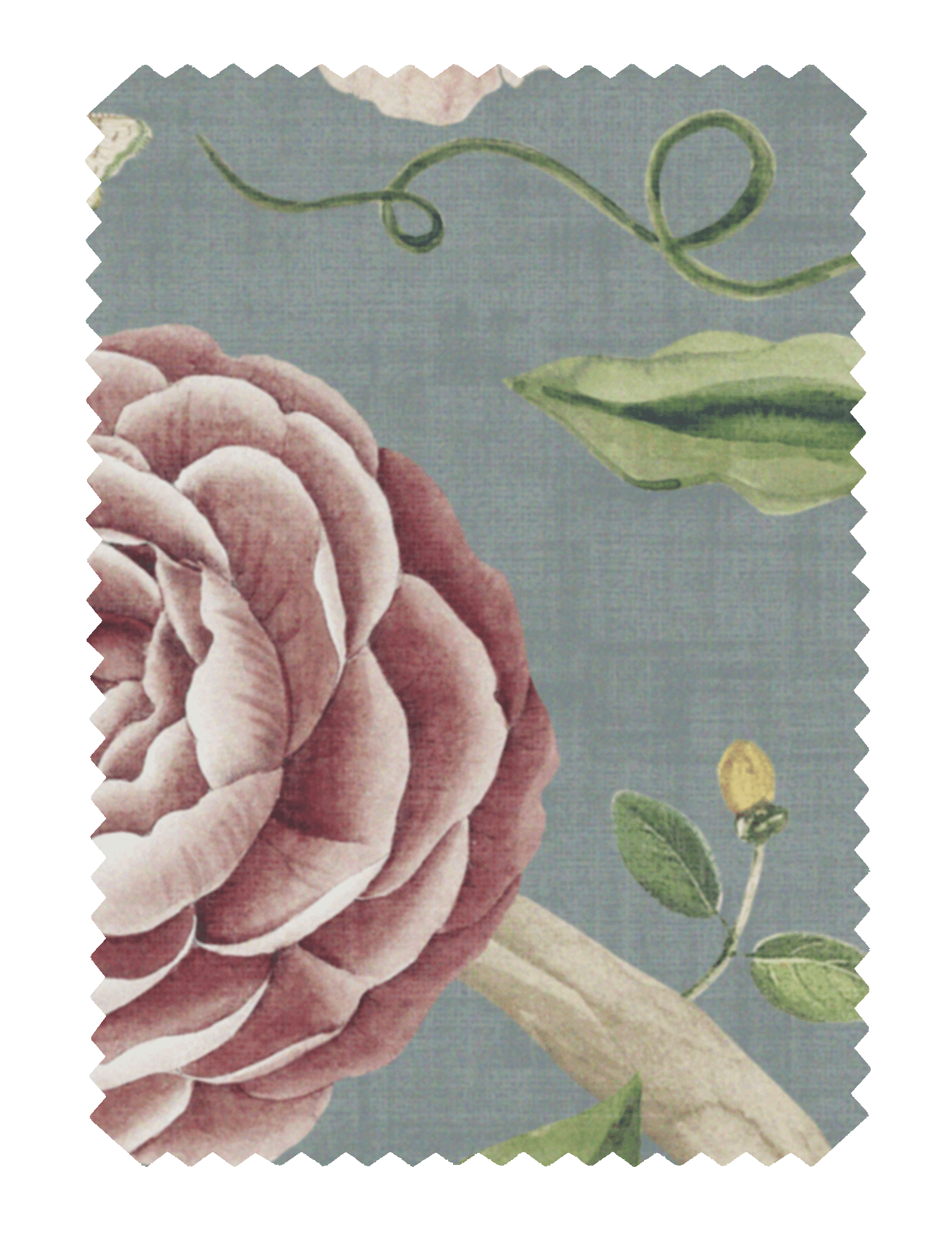 Chinoiserie Garden Slate Blue Fabric - Esselle Home
