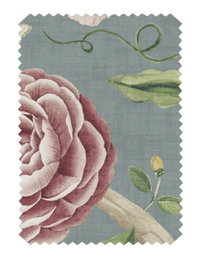 Chinoiserie Garden Slate Blue Fabric - Esselle Home