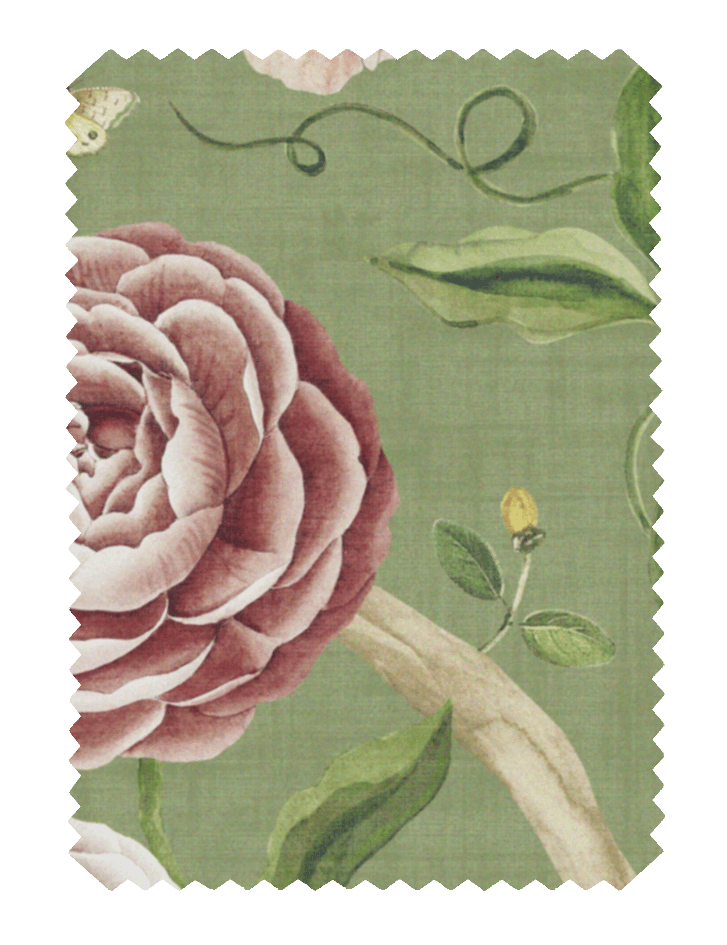 Chinoiserie Garden Spring Green Fabric - Esselle Home