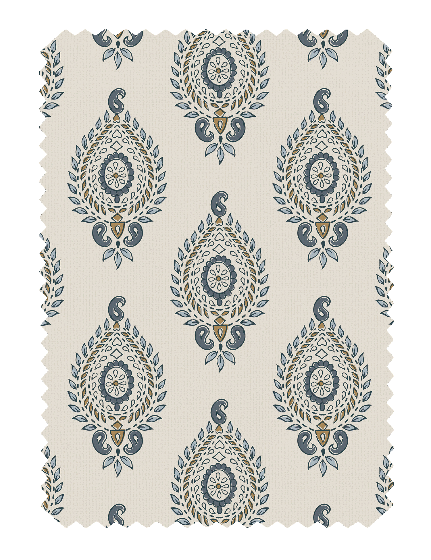 Naya Motif Blue/Taupe Fabric