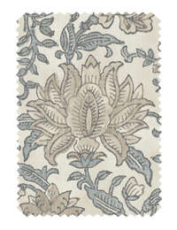 Nima Floral Taupe/Soft Blue Fabric