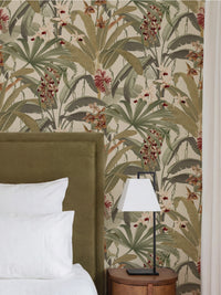 Saffron Cream & Sage Tropical | Leaf Jungle Wallpaper - Esselle Home