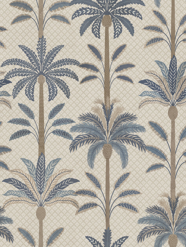 Solana Blue Palm | Tropical Leaf Wallpaper