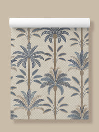 Solana Blue Palm | Tropical Leaf Wallpaper - Esselle Home