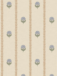 Thistle Trail Stripe Blue & Beige Wallpaper