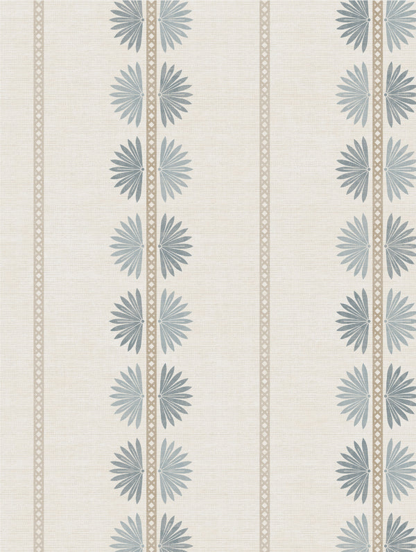 Maris Blue Wallpaper| Fan Leaf Stripe Wallpaper