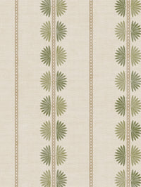 Maris Sage & Green Wallpaper | Fan Leaf Stripe - Esselle Home
