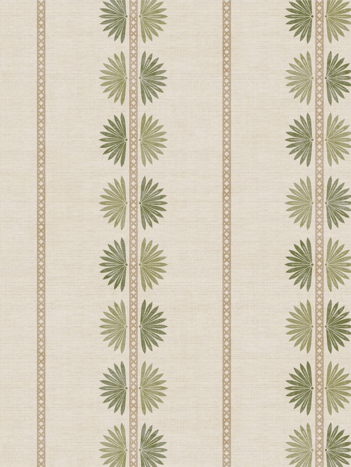 Maris Sage & Green Wallpaper | Fan Leaf Stripe - Esselle Home