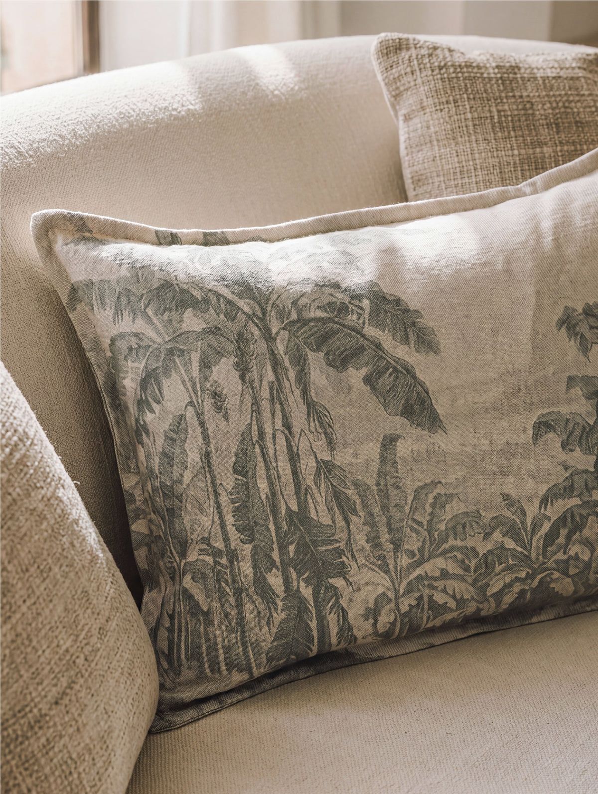 Avena Soft Blue 60 x 40 cm Cushion - Esselle Home