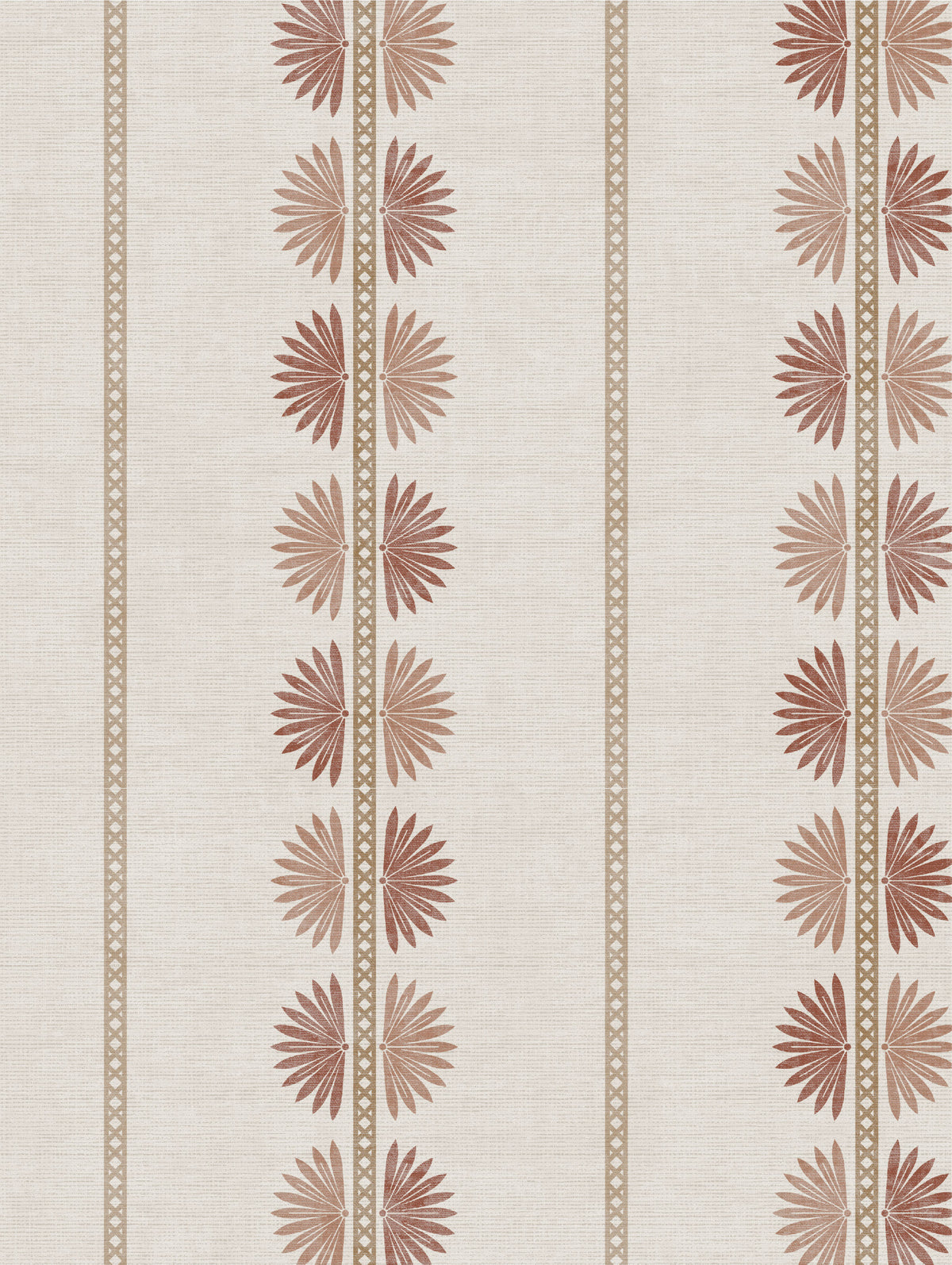 Maris Terracotta Wallpaper | Fan Leaf Stripe Wallpaper - Esselle Home