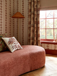 Maris Terracotta Wallpaper | Fan Leaf Stripe Wallpaper - Esselle Home