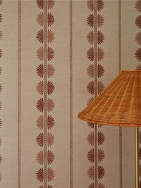 Maris Terracotta Wallpaper | Fan Leaf Stripe Wallpaper - Esselle Home