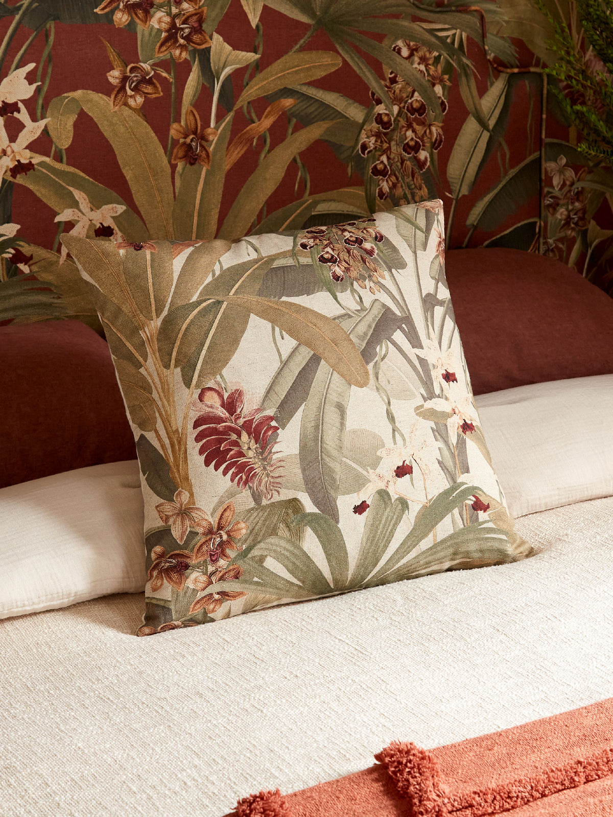 Saffron Natural 50 x 50 cm Cushion - Esselle Home