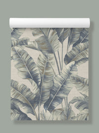 Canopy Blue Palm | Botanical Leaf Wallpaper - Esselle Home
