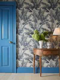 Canopy Blue Palm | Botanical Leaf Wallpaper - Esselle Home
