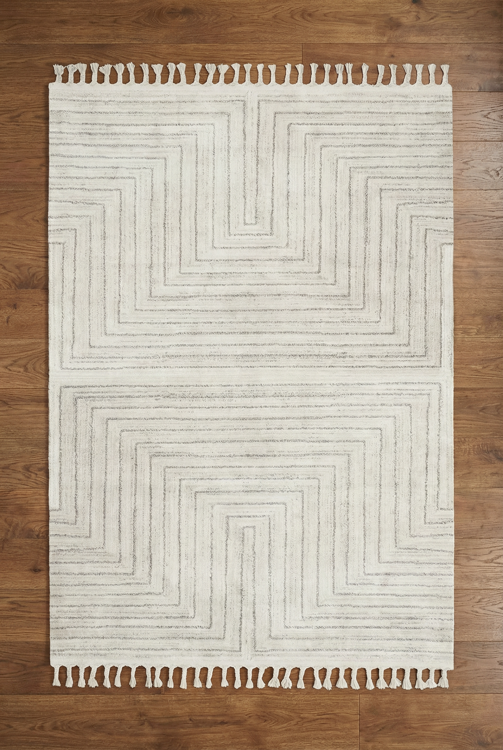 Arctic Maze Natural / Grey Rug