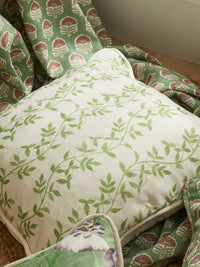 Botanic Vines Spring Green Cushion - Esselle Home