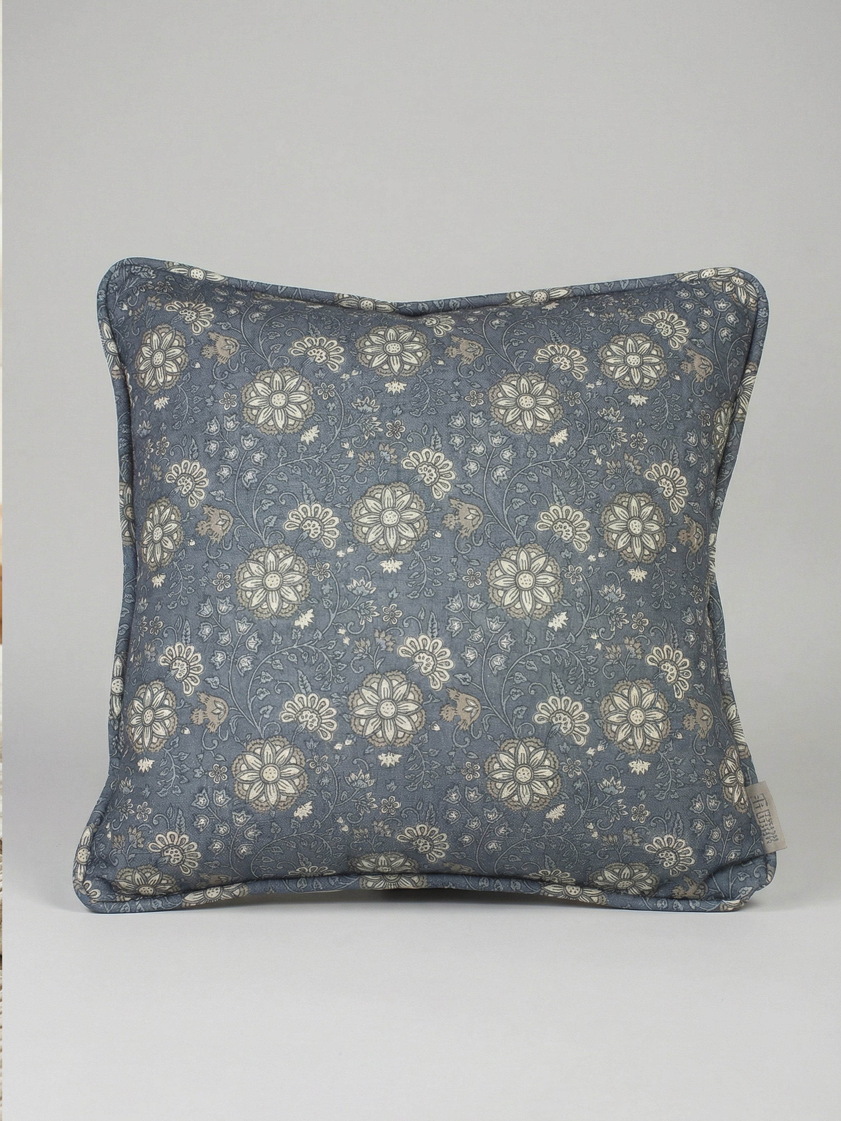 Lucien Trail Navy/Taupe Cushion - Esselle Home